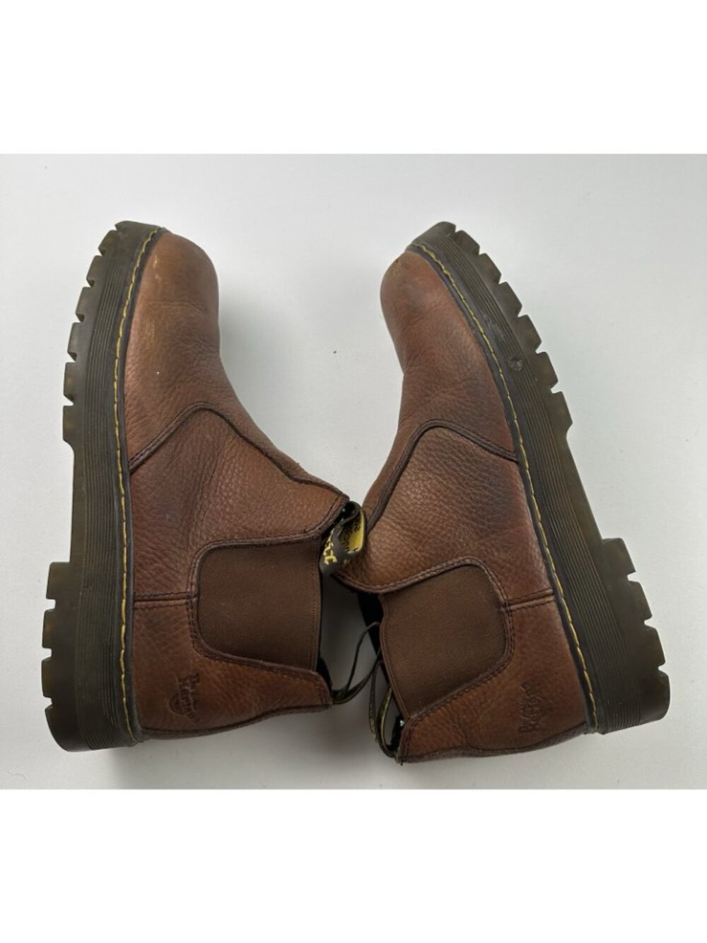 Dr. Martens Industrial Brown Leather Steel Toe Chelsea Work Boots Mens 12 M - Picture 10 of 10